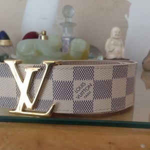 Louis Vuitton Men's Belt 40mm Damier Azur Sz 85/34